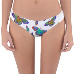 Butterflies T- Shirt Colorful Butterflies In Rainbow Colors T- Shirt Reversible Hipster Bikini Bottoms