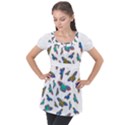 Butterflies T- Shirt Colorful Butterflies In Rainbow Colors T- Shirt Puff Sleeve Tunic Top View1