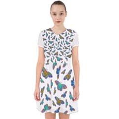 Butterflies T- Shirt Colorful Butterflies In Rainbow Colors T- Shirt Adorable in Chiffon Dress