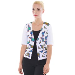 Butterflies T- Shirt Colorful Butterflies In Rainbow Colors T- Shirt Cropped Button Cardigan