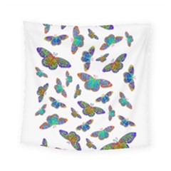 Butterflies T- Shirt Colorful Butterflies In Rainbow Colors T- Shirt Square Tapestry (Small)