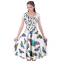 Butterflies T- Shirt Colorful Butterflies In Rainbow Colors T- Shirt Cap Sleeve Wrap Front Dress View1