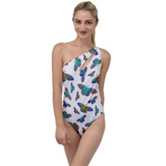 Butterflies T- Shirt Colorful Butterflies In Rainbow Colors T- Shirt To One Side Swimsuit