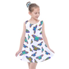 Butterflies T- Shirt Colorful Butterflies In Rainbow Colors T- Shirt Kids  Summer Dress