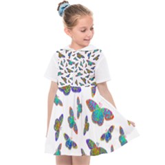 Butterflies T- Shirt Colorful Butterflies In Rainbow Colors T- Shirt Kids  Sailor Dress