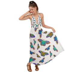 Butterflies T- Shirt Colorful Butterflies In Rainbow Colors T- Shirt Backless Maxi Beach Dress