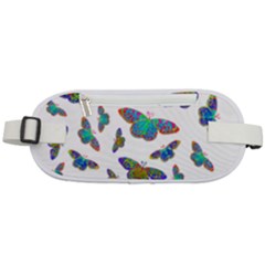 Butterflies T- Shirt Colorful Butterflies In Rainbow Colors T- Shirt Rounded Waist Pouch
