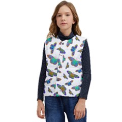 Butterflies T- Shirt Colorful Butterflies In Rainbow Colors T- Shirt Kid s Button Up Puffer Vest	