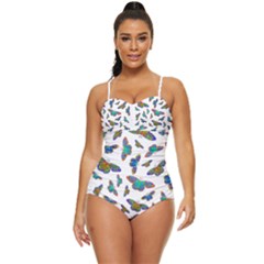 Butterflies T- Shirt Colorful Butterflies In Rainbow Colors T- Shirt Retro Full Coverage Swimsuit