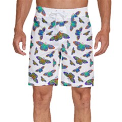 Butterflies T- Shirt Colorful Butterflies In Rainbow Colors T- Shirt Men s Beach Shorts
