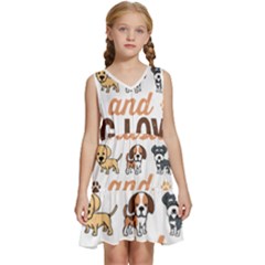 Calligraphy T- Shirt Calligraphy Enthusiast And Dog Lover Gift T- Shirt Kids  Sleeveless Tiered Mini Dress
