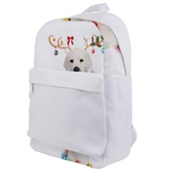 White Labrador Dog Snow Reindeer Santa T- Shirt White Labrador  Dog Snow Reindeer Santa Hat Christma Classic Backpack by ZUXUMI