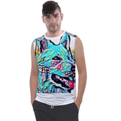 White Shepherd Turquoise Artsy T- Shirt White Shepherd (turquoise Artsy) T- Shirt Men s Regular Tank Top by ZUXUMI