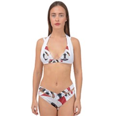 Winter T- Shirt English Bulldog Merry Christmas T- Shirt Double Strap Halter Bikini Set by ZUXUMI