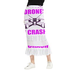 Drone Racing Gift T- Shirt Distressed F P V Race Drone Racing Drone Racer Pattern Quote T- Shirt (2) Maxi Fishtail Chiffon Skirt by ZUXUMI