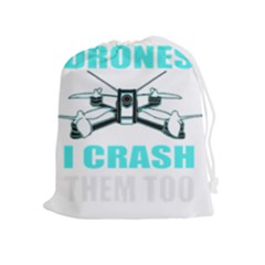 Drone Racing Gift T- Shirt Distressed F P V Race Drone Racing Drone Racer Pattern Quote T- Shirt (3) Drawstring Pouch (xl) by ZUXUMI