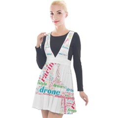 Drone Racing Word Cloud T- Shirt F P V Freestyle Drone Racing Word Cloud T- Shirt (5) Plunge Pinafore Velour Dress by ZUXUMI