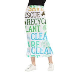 Earth Day Everyday T- Shirt Save Bees Rescue Animals Recycle Plastic Earth Day T- Shirt Maxi Fishtail Chiffon Skirt by ZUXUMI