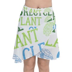 Earth Day T- Shirt Save Bees Rescue Animals Recycle Plastic Earth Day T- Shirt Chiffon Wrap Front Skirt by ZUXUMI