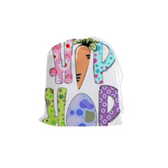 Easter Bunny Happy Easter T- Shirt Hip Hop Happy Easter T- Shirt Drawstring Pouch (medium) by ZUXUMI