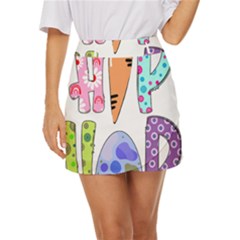 Easter Bunny Happy Easter T- Shirt Hip Hop Happy Easter T- Shirt Mini Front Wrap Skirt