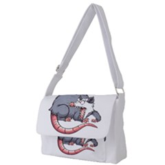 Opossum T-shirtwhite Look Calm Opossum 03 T-shirt (1) Full Print Messenger Bag (s) by EnriqueJohnson