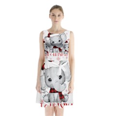 Elephant Art T- Shirtelephant T- Shirt Sleeveless Waist Tie Chiffon Dress by ZUXUMI