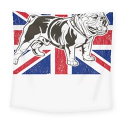 English Bulldog T- Shirt English Bulldog - English Bulldog Union Jack Flag T- Shirt Square Tapestry (large)