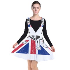 English Bulldog T- Shirt English Bulldog - English Bulldog Union Jack Flag T- Shirt Plunge Pinafore Dress by ZUXUMI