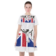 English Bulldog T- Shirt English Bulldog - English Bulldog Union Jack Flag T- Shirt Sailor Dress by ZUXUMI