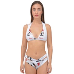 English Bulldog T- Shirt English Bulldog Merry Christmas T- Shirt (1) Double Strap Halter Bikini Set by ZUXUMI