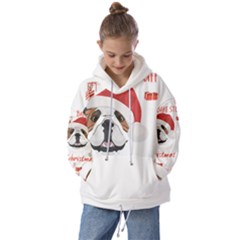 English Bulldog T- Shirt English Bulldog Merry Christmas T- Shirt (1) Kids  Oversized Hoodie by ZUXUMI