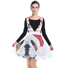 English Bulldog T- Shirt English Bulldog Merry Christmas T- Shirt (2) Plunge Pinafore Dress by ZUXUMI