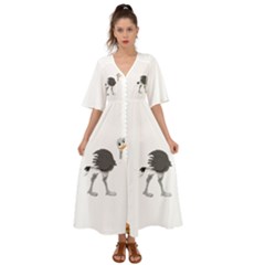 Ostrich T-shirtsteal Your Heart Ostrich 09 T-shirt Kimono Sleeve Boho Dress