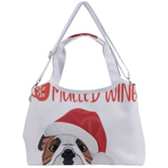 English Bulldog T- Shirt English Bulldog Mulled Wine Christmas T- Shirt Double Compartment Shoulder Bag by ZUXUMI