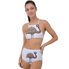 Ostrich T-shirtwhite Look Calm Ostrich 23 T-shirt Halter Tankini Set by EnriqueJohnson