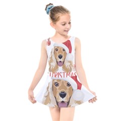 English Cocker Spaniel T- Shirt English Cocker Spaniel Merry Christmas T- Shirt (2) Kids  Skater Dress Swimsuit by ZUXUMI