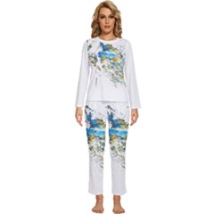 Owl Artwork T-shirtbarn Owl Reversed Colors T-shirt Womens  Long Sleeve Lightweight Pajamas Set by EnriqueJohnson