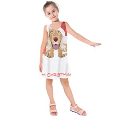 English Cocker Spaniel T- Shirt English Cocker Spaniel Merry Christmas T- Shirt (7) Kids  Sleeveless Dress by ZUXUMI