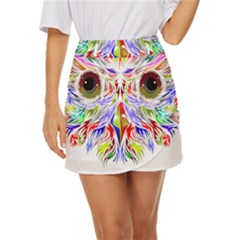 Owl T-shirtowl Color Full For Light Color T-shirt T-shirt Mini Front Wrap Skirt by EnriqueJohnson