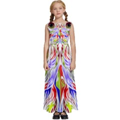 Owl T-shirtowl Color Full For Light Color T-shirt T-shirt Kids  Satin Sleeveless Maxi Dress