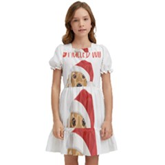 English Cocker Spaniel T- Shirt English Cocker Spaniel Mulled Wine Christmas T- Shirt Kids  Puff Sleeved Dress by ZUXUMI