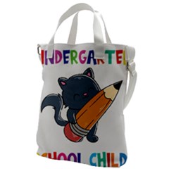 Enrollment Boy T- Shirt Goodbye Kindergarten I Am A Schoolchild Now! T- Shirt (3) Canvas Messenger Bag by ZUXUMI