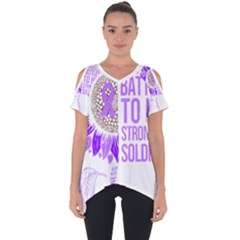 Epilepsy Awareness T- Shirt Epilepsy Awareness Sunflower God Give The Hardest Battles T- Shirt Cut Out Side Drop T-shirt by ZUXUMI