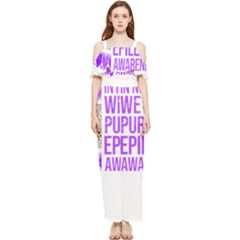 Epilepsy Awareness T- Shirt Epilepsy Awareness Sunflower In November We Wear Purple T- Shirt Draped Sleeveless Chiffon Jumpsuit by ZUXUMI