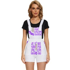 Epilepsy Awareness T- Shirt Epilepsy Awareness Sunflower In November We Wear Purple T- Shirt Short Overalls by ZUXUMI