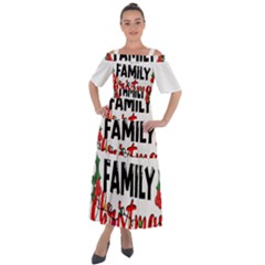 Family Christmas T- Shirt Family Christmas 2022 T- Shirt Shoulder Straps Boho Maxi Dress  by ZUXUMI