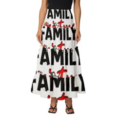 Family Christmas T- Shirt Family Christmas 2022 T- Shirt Tiered Ruffle Maxi Skirt by ZUXUMI