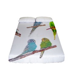 Parakeet T-shirtlots Of Colorful Parakeets - Cute Little Birds T-shirt Fitted Sheet (full/ Double Size) by EnriqueJohnson