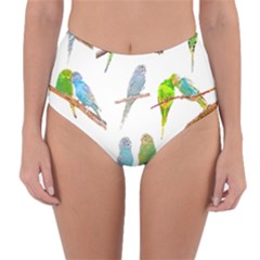 Parakeet T-shirtlots Of Colorful Parakeets - Cute Little Birds T-shirt Reversible High-waist Bikini Bottoms by EnriqueJohnson